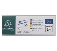 Exacompta Porte-noms Office 85358D – Lot de 5 A5 plié horizontal 210x75 mm PMMA Cristal