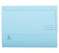 Exacompta Chemises à poche avec soufflet 32 mm SUPER 210 g/m² Paquet de 50 24×32 cm Bleu clair PEFC