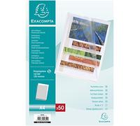 Exacompta Pochettes coins 5850E – sachet 50 polypropylène grainé 12/100 22x31 cm A4 cristal