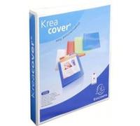 Exacompta Classeur à anneaux Kreacover – personnalisable 3 faces, 4 anneaux en D 30 mm, A4 Maxi blanc