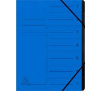 Exacompta 540702E Classeur à levier - 7 compartiments, A4, carton Colorspan, bleu