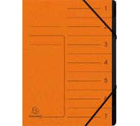 Exacompta 540704E Classeur à levier - 7 compartiments, A4, carton Colorspan, orange
