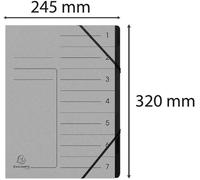 Exacompta 540711E Classeur à levier - 7 compartiments, A4, carton Colorspan, gris