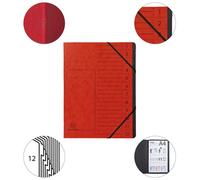 Exacompta 541205E Classeur à levier - 12 compartiments, A4, carton Colorspan, rouge