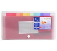 Exacompta 55498e Trieur De Poche 6 Compartiments 11 X 18 Cm Blanc Transparent