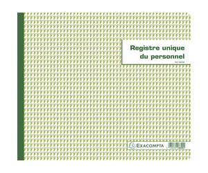 Exacompta 6x Piqûre 27x32cm Registre unique du personnel 56p. 6620E