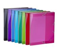 Exacompta 8 Boîtes de Classement en PP Iderama A4 dos 2,5 cm Assorties