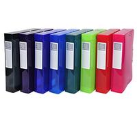 Exacompta 8 Boîtes de Classement en PP Iderama A4 dos 6 cm Assorties