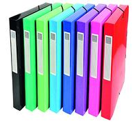 Exacompta 8 Boîtes de Classement Iderama A4 dos 4 cm Assorties