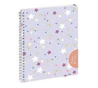 Exacompta - 9901021E - Cahier de textes Elsa avec onglets hebdomadaires - 17 x 22 cm - Visuel étoiles