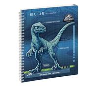 Exacompta - 9901072E - Cahier de textes Jurassic - Couverture pelliculée avec spirale en métal et onglets hebdomadaires détachables - 17 x 22 cm - Visuel Blue