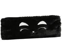 Exacompta - 99048821E - Trousse / Fourre-tout plat - Matière synthétique et douce au toucher - Détails en broderie - 22 cm x 21 cm - Motif fourrure - Coloris noir