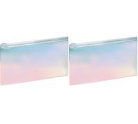 Exacompta 990570E - Pochette Plate zippée Iris - 22 x 12 cm - Coloris Iris (Lot de 2)
