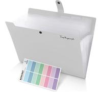 Exacompta A4 Document Organiser Dividers Flexible Document Organiser Accordion Plastic 8 Compartments For Office,School,Home.[Q75]