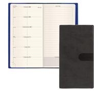 Exacompta Agenda 2027 Space 17 - Journal de rendez-vous pour les affaires, l'école et la vie - Couverture en daim synthétique lisse Texas anthracite noir