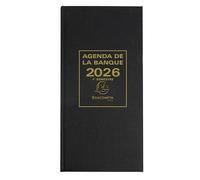 Exacompta Agenda de bureau banquier long 2 volumes 340x160 mm Noir