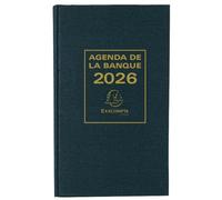 Exacompta - 38681E - Agenda journalier de bureau Banquier large Euro et cents - 17,5 x 28 cm - 2025 - Coloris noir