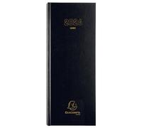 Exacompta - 38571E - Agenda journalier de bureau Long Euro et cents - 13,5 x 32,1 cm - Janvier à décembre 2025 - Coloris noir