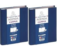 Exacompta - Agenda journalier Campus 12x17cm - Août 2026 à juil 2027 (Lot de 2)