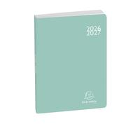 Exacompta - Agenda journalier Harmony 15x21cm - Août 2026 à juil 2027 Vert | 1 Jour/page, Coins détachables, Journal de bord, Papier blanc Clairefontaine, Fabriqué en France