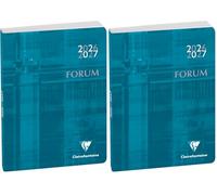 Exacompta Agenda journalier Métric 12x17cm - Août 2026 à juil 2027 Bleu (Lot de 2)