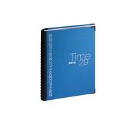 Exacompta Agenda Journalier Time 29w Toile Bordée Spirale Répertoire 297x210 Mm Bleu