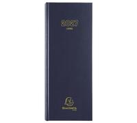 Exacompta - Agenda Long Euro et cents 13,5x32,1cm - Janv à déc 2027 | 1 Jour/page, RV par 1/2 h, Couleur aléatoire, Papier blanc Clairefontaine, Fabriqué en France