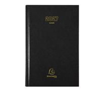 Exacompta - Agenda Raisin Euro et cents Journalier 16,5x24,5cm 2027 Noir | 1 Jour/page, Sans horaire, Récapitulatif recettes/dépenses, Papier blanc Clairefontaine, Fabriqué en France