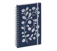 Exacompta - Agenda semainier Espace 16S Végétal 9x16cm Janv à déc 2027 Bleu | RDV par heure sur 6 jours, Page de notes, Papier Clairefontaine, Spirale, Couverture amovible, Fabriqué en France