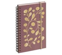 Exacompta Agenda semainier Espace 16S Végétal 9x16cm - Janv à déc 2027 Rose | RDV par heure sur 6 jours, Page de notes, Papier Clairefontaine, Spirale, Couverture amovible, Fabriqué en France