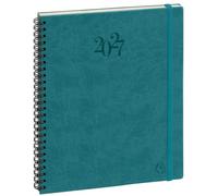 Exacompta - Agenda semainier Eurotime 22S Swan 18,5x22,5cm - Déc 2026-2027 | 7 jours sur 2 pages, RDV par 1/2 h, Couleur aléatoire, Spirale, Papier ivoire Clairefontaine, Fabriqué en France