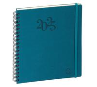 Exacompta Agenda semainier Eurotime Swan 18 W - 17 x 15 cm à spirales - Bleu - 2027