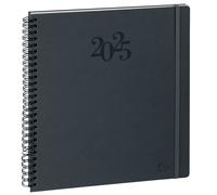 Exacompta Agenda semainier Swan à spirales 22W - 18,5 x 22,5 cm - Gris - 2027