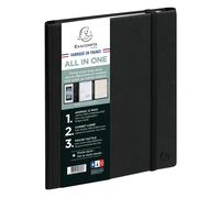 Exacompta Agenda tryptique semainier avec spirales All in One EasyTime - 15 x 21 cm - Noir - 2027
