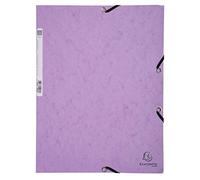 Exacompta Aquarel Lot de 25 chemises à 3 rabats à élastique Format A4 Mauve