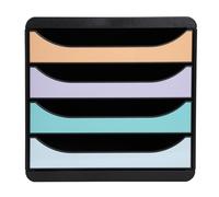 Exacompta - Réf. 3104296D - BIG-BOX - Caisson 4 tiroirs pour document A4+ - Dimensions extérieures : Profondeur 34,70 x largeur 27,80 x Hauteur 26,70cm - Noir/Pastel Glossy