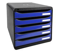 Exacompta Caisson 5 tiroirs BIG BOX PLUS 3097203D A4+ 34,7×27,8×27,1 cm Noir/Bleu Royal glossy