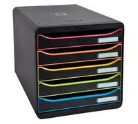 Exacompta Big Box Plus Module Classement 5 Tiroirs - 347 X 278 X 271 Mm - Polystyrène Opaque Noir/Arlequin