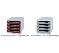 Exacompta Bigbox Module De Classement 4 Tiroirs Gris/Turquoise