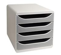 Exacompta Bloc de classement BIG-BOX 4 tiroirs A4+ 55 mm Gris lumière/Granit
