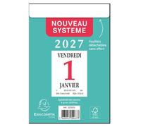 Exacompta 32101E - Bloc éphéméride neutre sans support - 9,8 cm x 13,4 cm - 2026