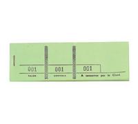 Exacompta - Réf. 96405E - Paquet de 10 blocs passe-partout pour manifestations, expositions, kermesses, loteries, tombolas - 100 feuillets détachables 3 coupons numérotés - Format 4,8 x 15 cm - Vert