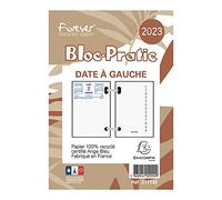EXACOMPTA Bloc pratic éphéméride date à droite papier recyclé 120x82 mm