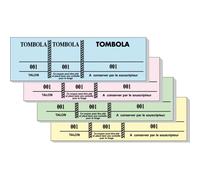 EXACOMPTA Bloc tombola 100 feuillets numérotés de 3 volets - Format 4,8x15 cm - Couleurs assorties