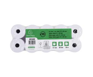 Exacompta Bobine calculatrice comptable 57 x 50 x 12 mm - Longueur 20M - 40346E - Rouleau Papier offset 1 pli 60g - Lot de 10
