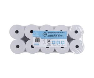 Exacompta Bobine tickets de caisse 80 x 72 x 12 mm - Longueur 76M - 40808E - Rouleau Papier thermique 1 pli 48g sans Bisphénol A - Lot de 10