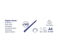 Exacompta – Reliures spirales Réf. 75501E – PVC 16 mm noir – Boîte 100 unités (90–120 feuilles)