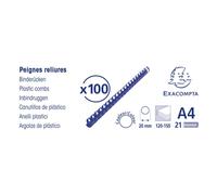 EXACOMPTA Boite 100 reliures spirales plastique 20mm - Noir
