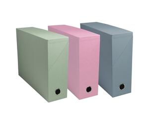 Exacompta Boîte archive de classement Autentik A4 dos 9 cm carton recy ouleurs assorties