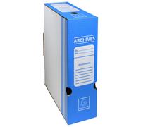 EXACOMPTA Boite archive Dos 100mm carton ondulé couleurs - 25x34cm - Bleu